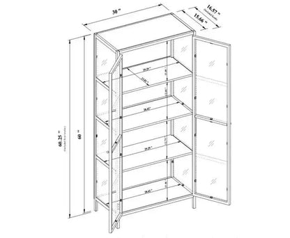 Vetrinetta in vetro Crystal Cove da 60 nero - Threshold™ disegnata con Studio McGee