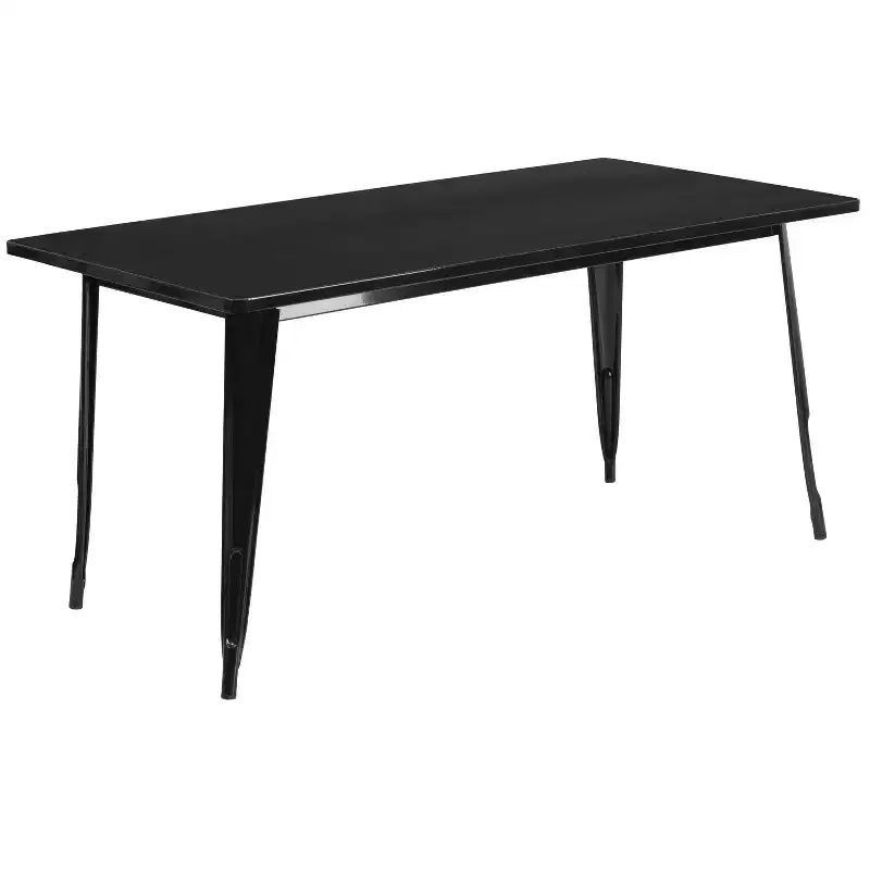 Ensemble table rectangulaire en métal qualité commerciale Emma et Oliver avec 6 chaises avec accoudoirs, pour l'intérieur et l'extérieur