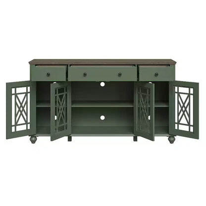 63 armoire buffet de style vintage avec tiroirs, vert