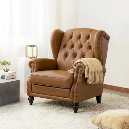 Fauteuil en cuir classique Alex avec clous décoratifs par HULALA HOME