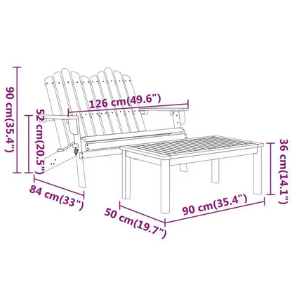vidaXL Salon de jardin marron bois d'acacia massif Standard Pliable