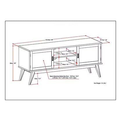 Tierney Mid-Century Solid Hardwood TV Stand for TVs up to 167,6 cm ¨C 152,4 cm Wide