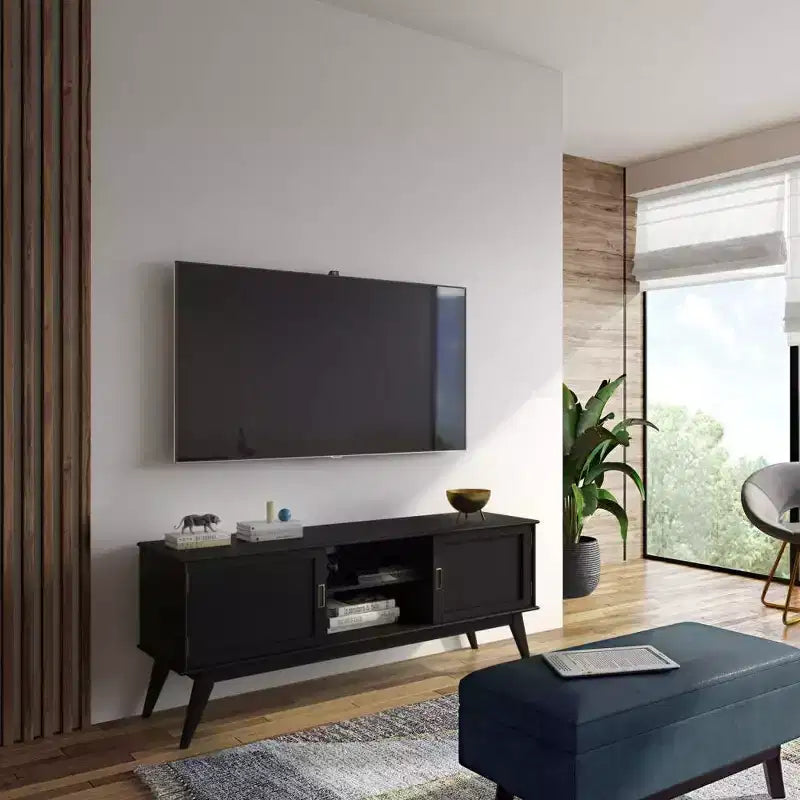 Tierney Mid-Century Solid Hardwood TV Stand for TVs up to 167,6 cm ¨C 152,4 cm Wide