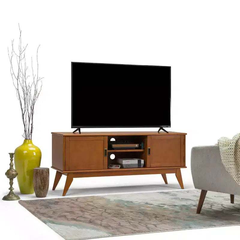 Tierney Mid-Century Solid Hardwood TV Stand for TVs up to 167,6 cm ¨C 152,4 cm Wide