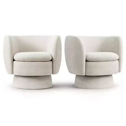 Lot de 2 fauteuils pivotants modernes avec revêtement en tissu, fauteuil lounge pivotant à 360° pour salon, chambre à coucher - Panipeachy