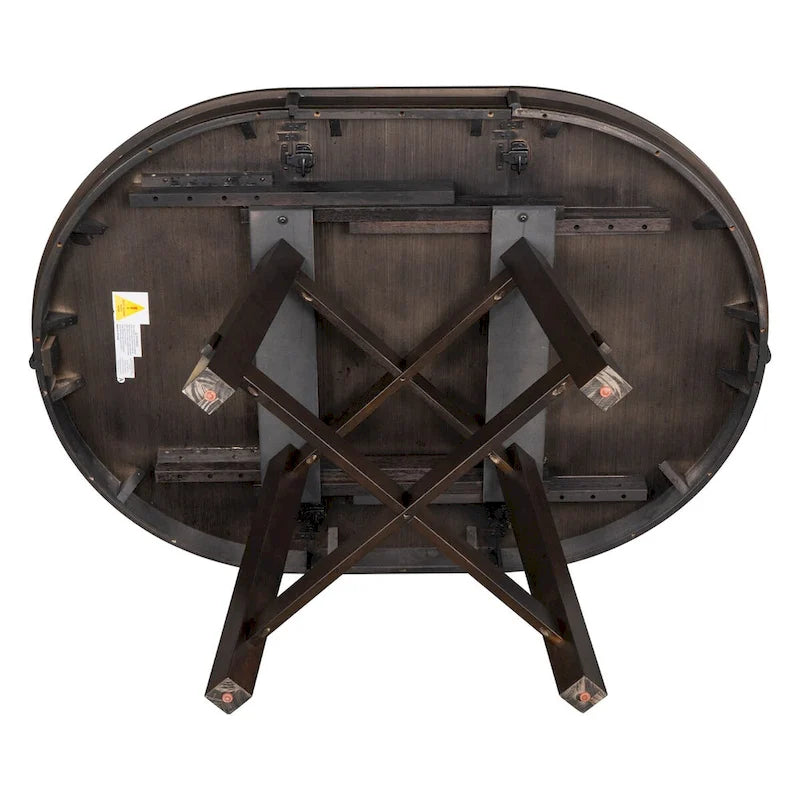 Tavolo da pranzo rotondo allungabile in legno con 16 inserti