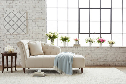 Storage Chaise ¨C Tufted Linen Upholstered Lounge with Hidden Storage ¨C immagine prodotto 2