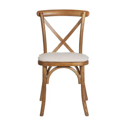 Chaise empilable en bois à dossier croisé Flash Furniture série HERCULES avec coussin