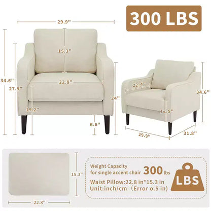 Poltrona accent mid-century, sedie moderne e comode per soggiorno, poltrona imbottita, sedia laterale comoda, per camera da letto e soggiorno