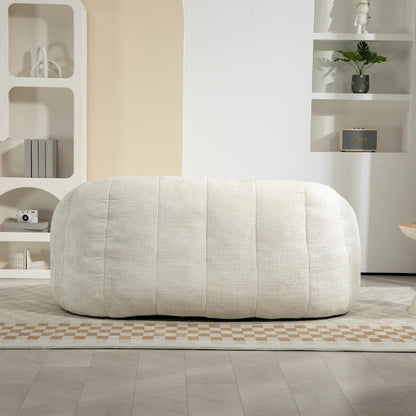 Fauteuil de salon en chenille blanc 63,78 cm avec rembourrage en mousse haute densité