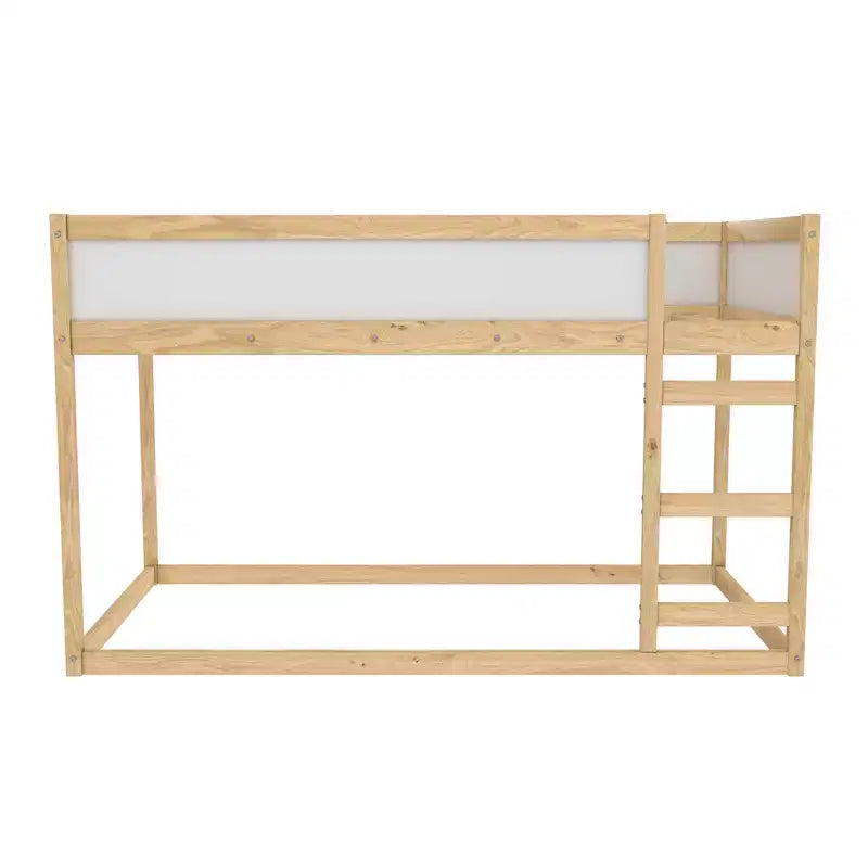 Lit enfant convertible 3-en-1 Max & Finn Saffiano, naturel/blanc