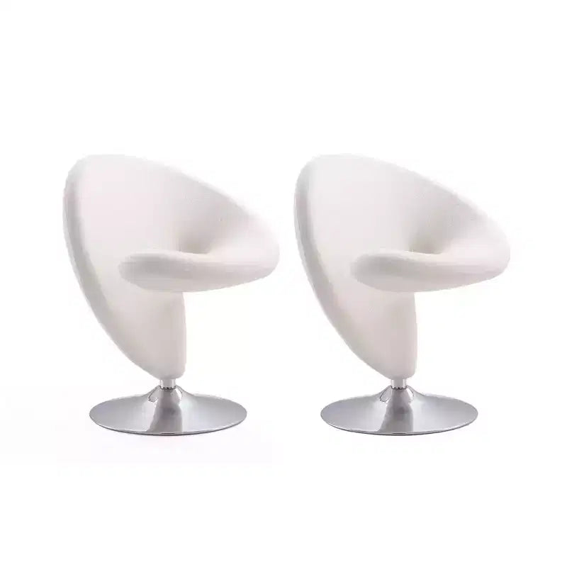 Ensemble de 2 fauteuils pivotants d'appoint Curl en mélange de laine - Manhattan Comfort