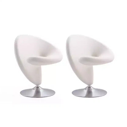 Ensemble de 2 fauteuils pivotants d'appoint Curl en mélange de laine - Manhattan Comfort