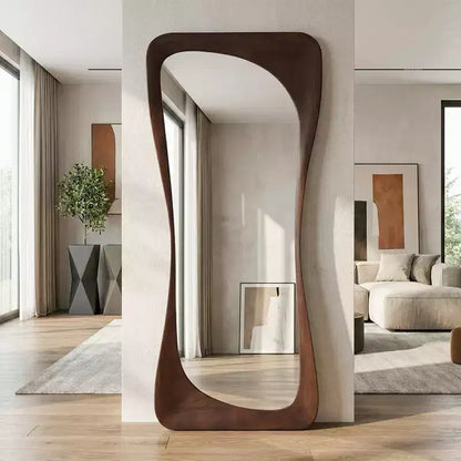 Dovelina 71H*31W Specchio a Figura Intera Asimmetrico Specchio Decorativo da Appoggio Specchio Moderno da Bagno per Soggiorno Sala da Pranzo Ingresso Camera da Letto