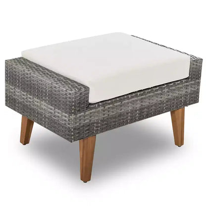 Whisen Set Divani 6 Pezzi in Vimini PE Resistente alle Intemperie, Divano da Esterno in Rattan con Doppi Cuscini