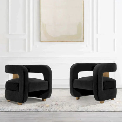 Manhattan Comfort Ensemble de 2 fauteuils d'appoint en velours Amirah moderne
