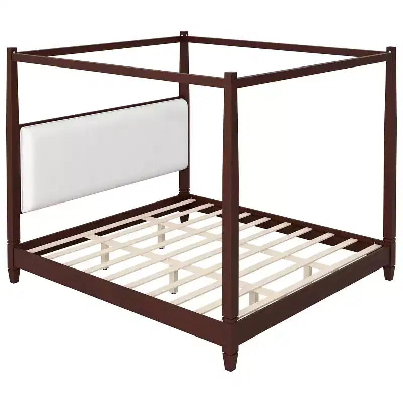 Letto a baldacchino con testiera imbottita
