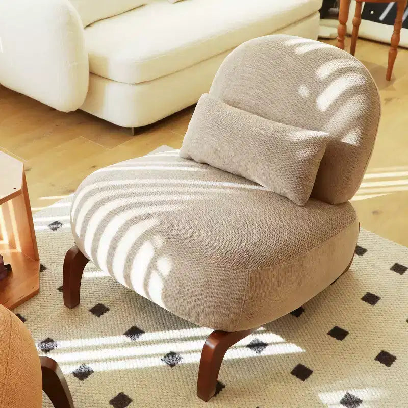 Moderna sedia imbottita graziosa, comoda poltrona senza braccioli per salotto, camera da letto, appartamento o balcone - Panipeachy