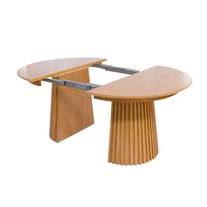 Set da pranzo allungabile Christopher Knight Home Bennett Mid-Century Modern 5 pezzi in legno, con tavolo e 4 sedie imbottite con schienale in canna