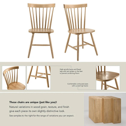 Sedie da pranzo con schienale alto e fuso Windsor Bush Furniture - Set di 2
