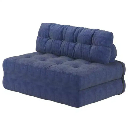 Divano Letto Futon Pieghevole in Velluto a Coste, Sedia Convertibile da Pavimento con Cuscino e Supporto per la Schiena