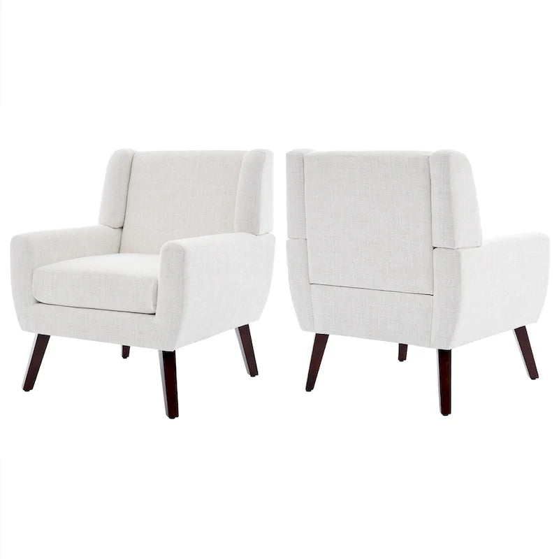 Fauteuil d'appoint en lin, à oreilles, lot de 2