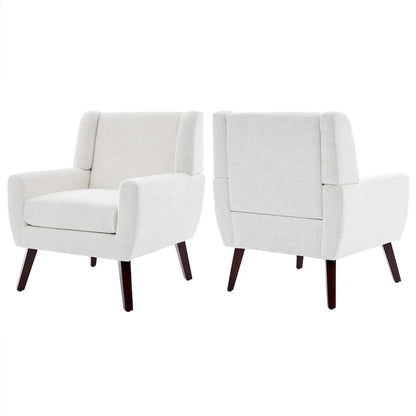Fauteuil d'appoint en lin, à oreilles, lot de 2