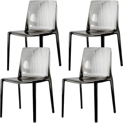 Chaise de salle à manger sans accoudoirs à dossier bas en acrylique ambre