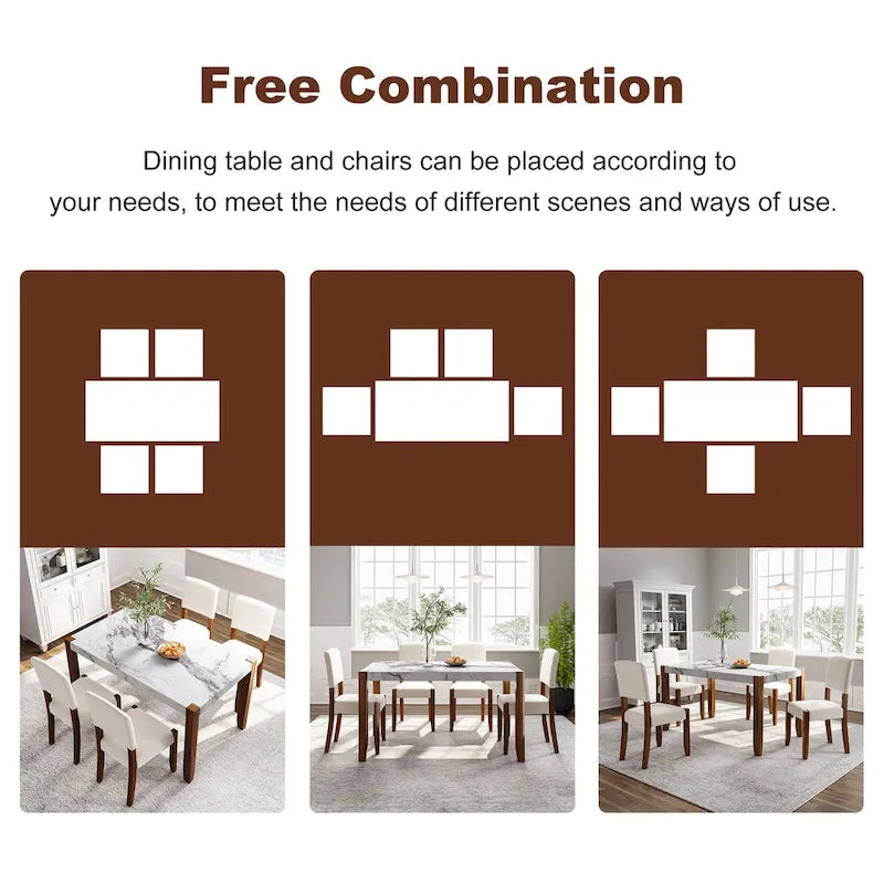 Set da pranzo moderno 5 pezzi con tavolo rettangolare e sedie