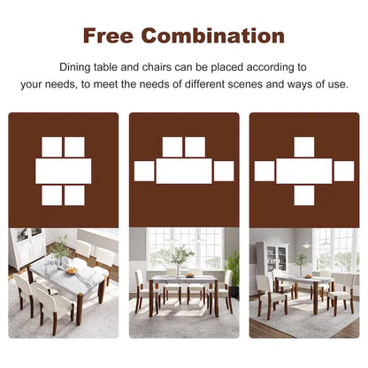 Set da pranzo moderno 5 pezzi con tavolo rettangolare e sedie