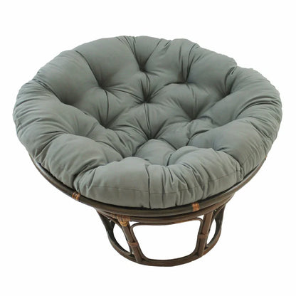 Poltrona Papasan Bali da 42 pollici in rattan con cuscino in twill