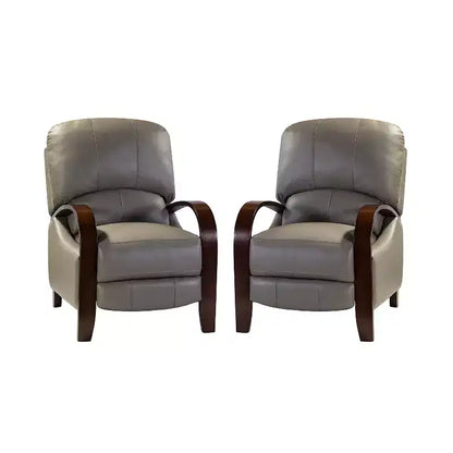 Lot de 2 fauteuils relax manuels en cuir véritable, inclinaison 159°
