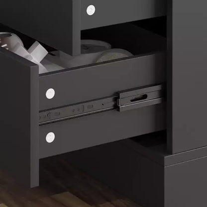 Scrivania da ufficio per computer regolabile in altezza Scrivania in piedi: ampio piano a L, cassetti e vani portaoggetti