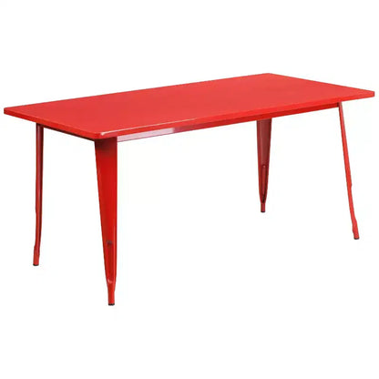 Ensemble table rectangulaire en métal qualité commerciale Emma et Oliver avec 6 chaises avec accoudoirs, pour l'intérieur et l'extérieur