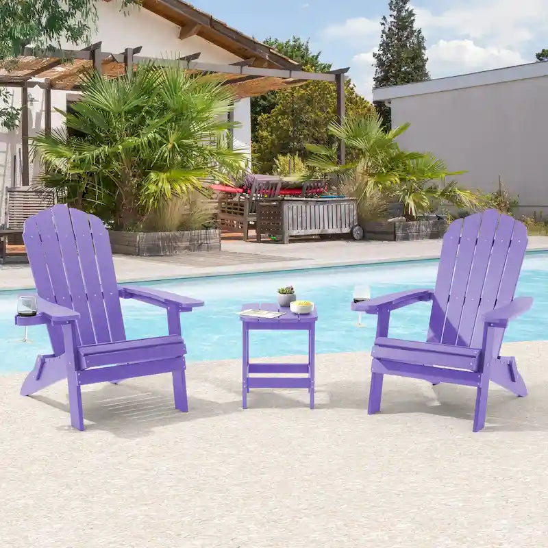 Bonosuki Set di 2 sedie Adirondack pieghevoli per patio e braciere