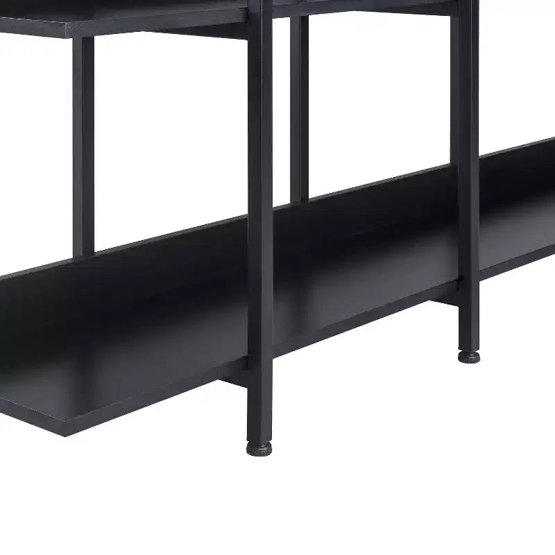 Étagère de style industriel vintage Whisen avec cadre en métal et panneau MDF, bibliothèque ouverte pour le bureau à domicile