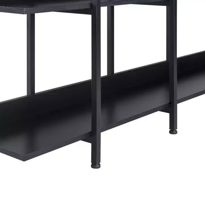 Étagère de style industriel vintage Whisen avec cadre en métal et panneau MDF, bibliothèque ouverte pour le bureau à domicile