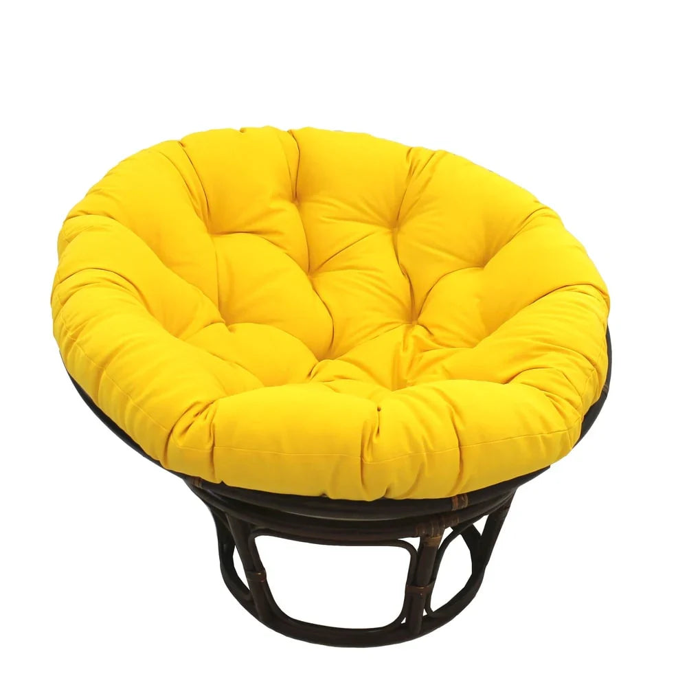 Poltrona Papasan Bali da 42 pollici in rattan con cuscino in twill