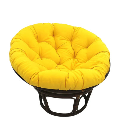 Poltrona Papasan Bali da 42 pollici in rattan con cuscino in twill