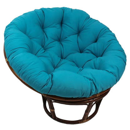 Poltrona Papasan Bali da 42 pollici in rattan con cuscino in twill
