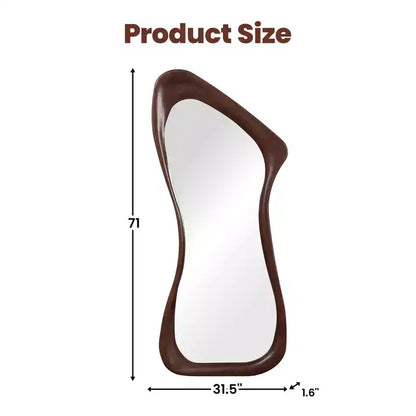 Dovelina 71H*31W Specchio a Figura Intera Asimmetrico Specchio Decorativo da Appoggio Specchio Moderno da Bagno per Soggiorno Sala da Pranzo Ingresso Camera da Letto