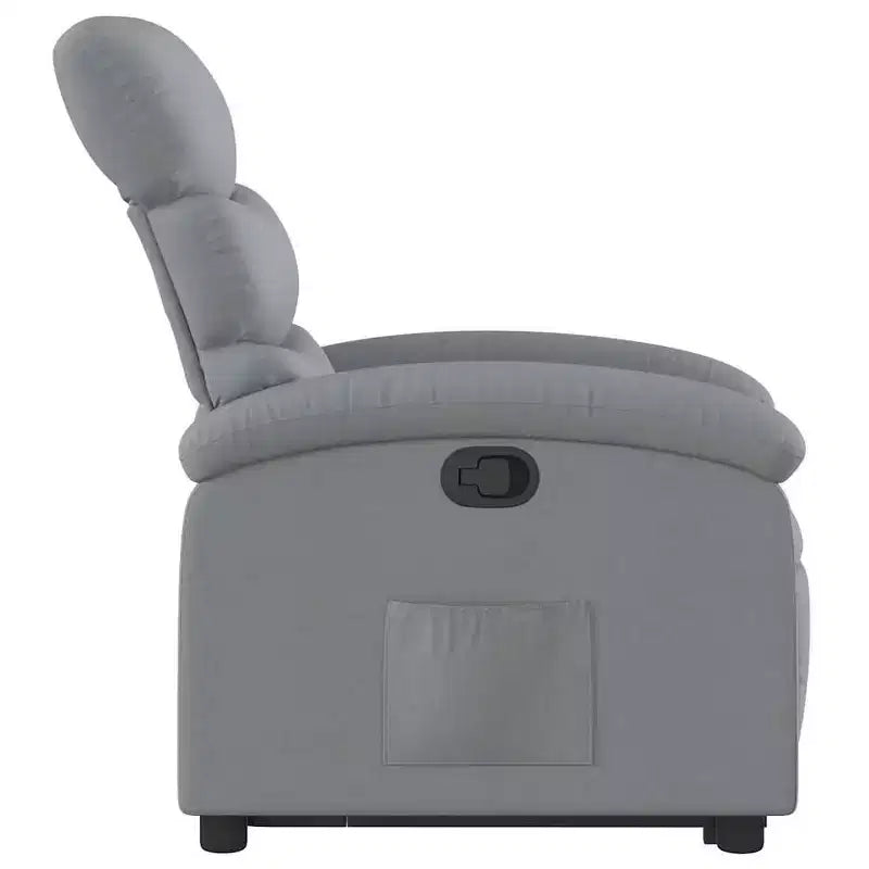 Poltrona Reclinabile Power Lift per Anziani - Tessuto Grigio Chiaro con Alzata Elettrica & Tasca Laterale