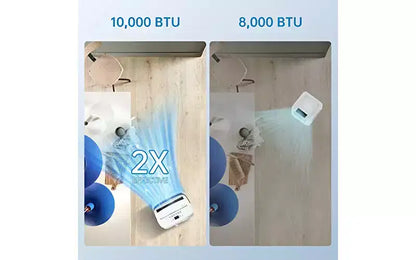 Condizionatore Portatile GustoWave da 10.000 BTU - 3-in-1 con Telecomando, Deumidificatore e Ventilatore, Rinfresca Fino a 42 m², Silenzioso, Timer 24H