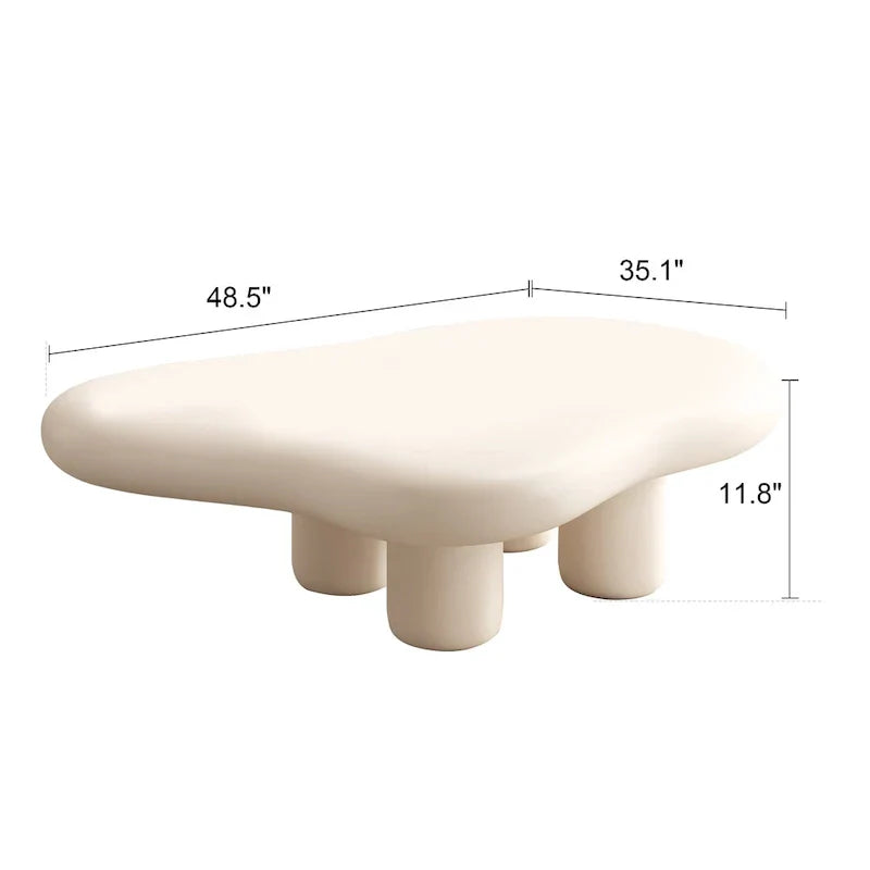 48.5 Tavolino da caffè moderno a forma di nuvola con 4 gambe