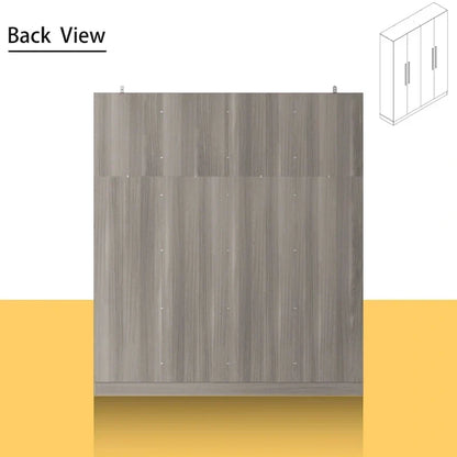 Armadio moderno freestanding in legno massiccio con ripiani