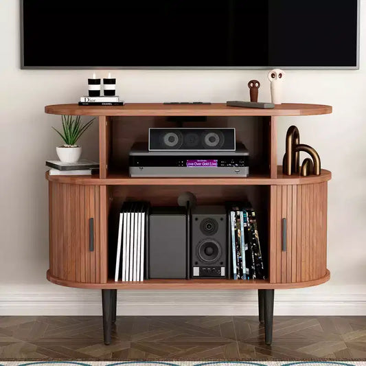 Mobile GDFStudio Emerson in legno per giradischi stile Mid-Century Modern