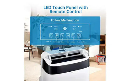Condizionatore Portatile GustoWave da 10.000 BTU - 3-in-1 con Telecomando, Deumidificatore e Ventilatore, Rinfresca Fino a 42 m², Silenzioso, Timer 24H