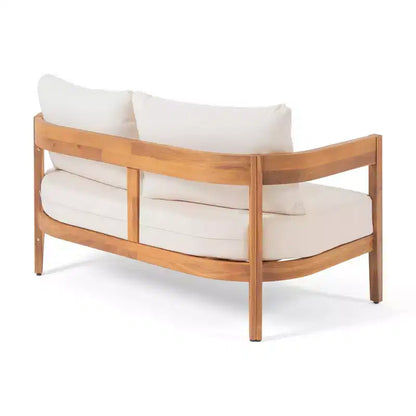 Christopher Knight Home Safira Ensemble de conversation 5 pièces en bois d'acacia rustique pour patio avec coussins épais