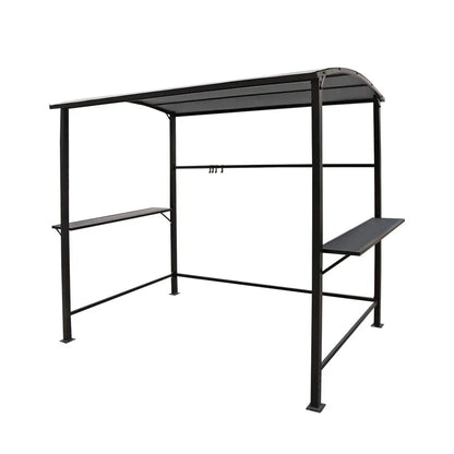Abri barbecue en acier avec auvent, 1,5 x 2,4 m