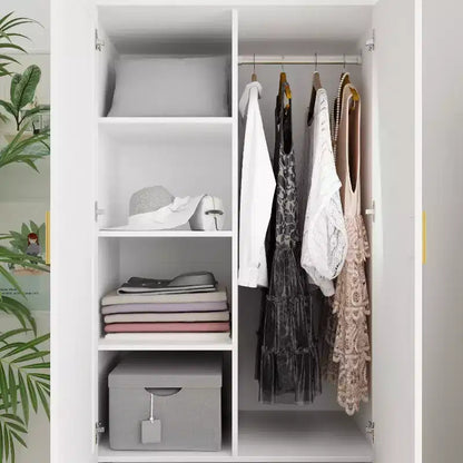 Hitow Armoire de rangement double tiroir avec portes miroir et zones de rangement